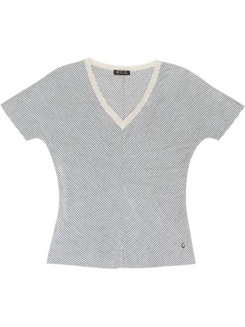 striped silk T-shirt by LORO PIANA