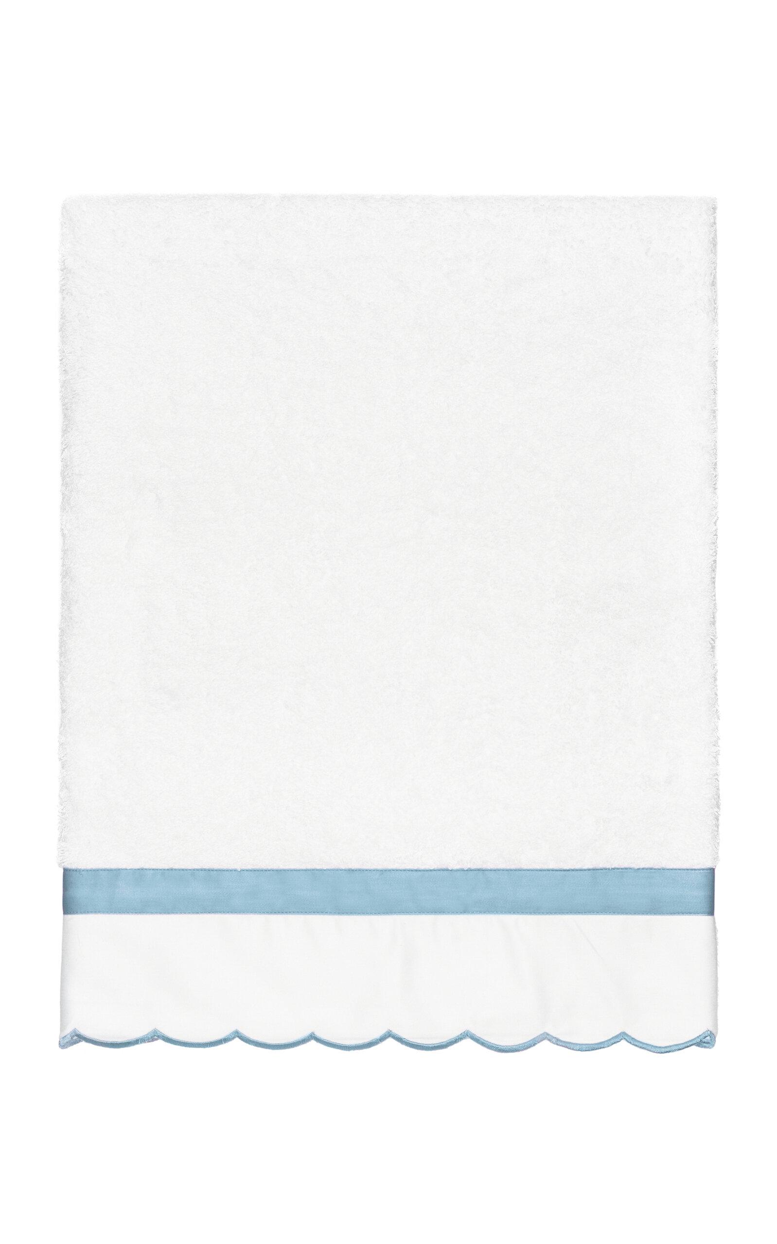 Los Encajeros - Exclusive Europa Cotton Bath Towel - Blue - Moda Operandi by LOS ENCAJEROS