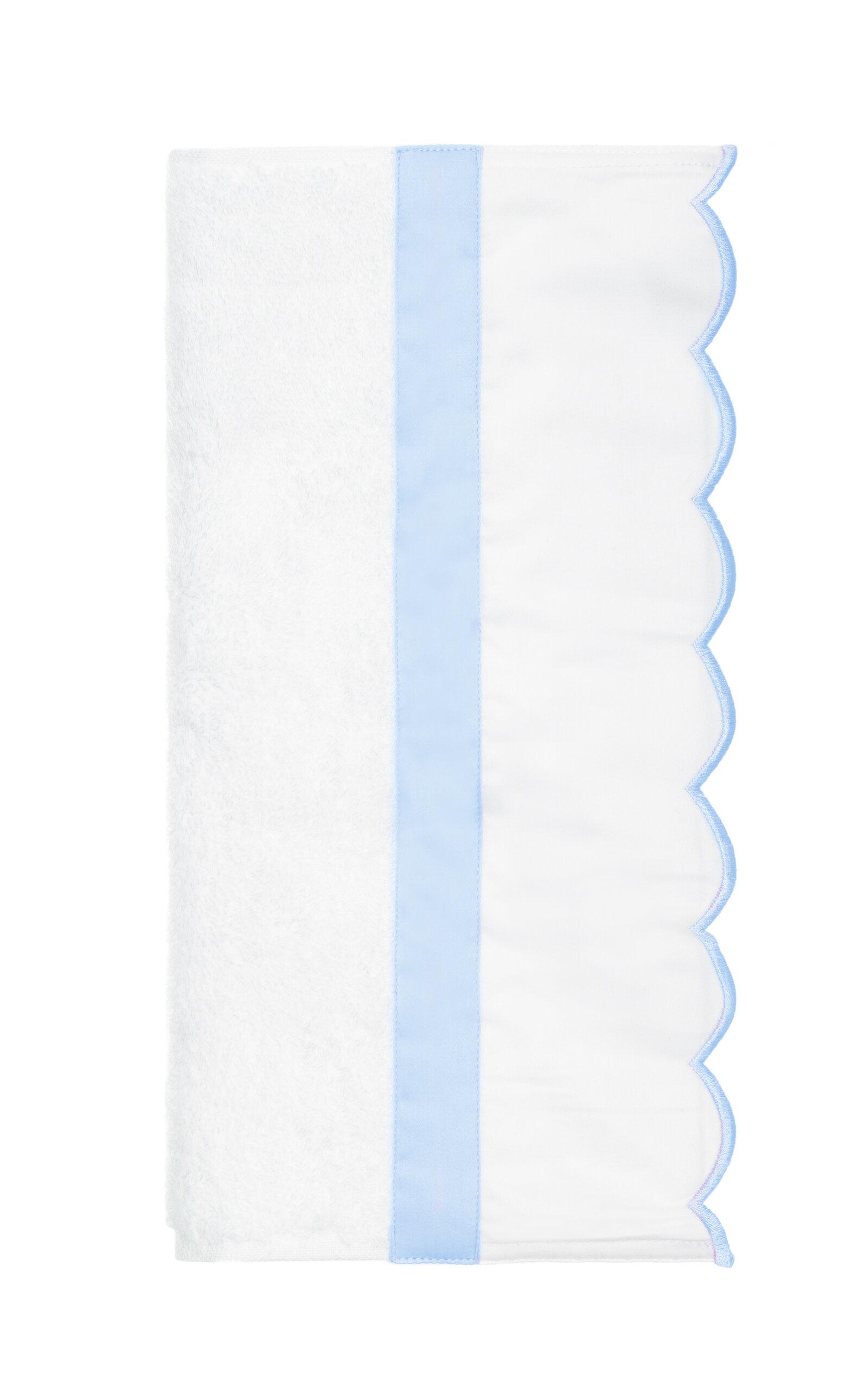 Los Encajeros - Exclusive Europa Cotton Guest Towel - Blue - Moda Operandi by LOS ENCAJEROS