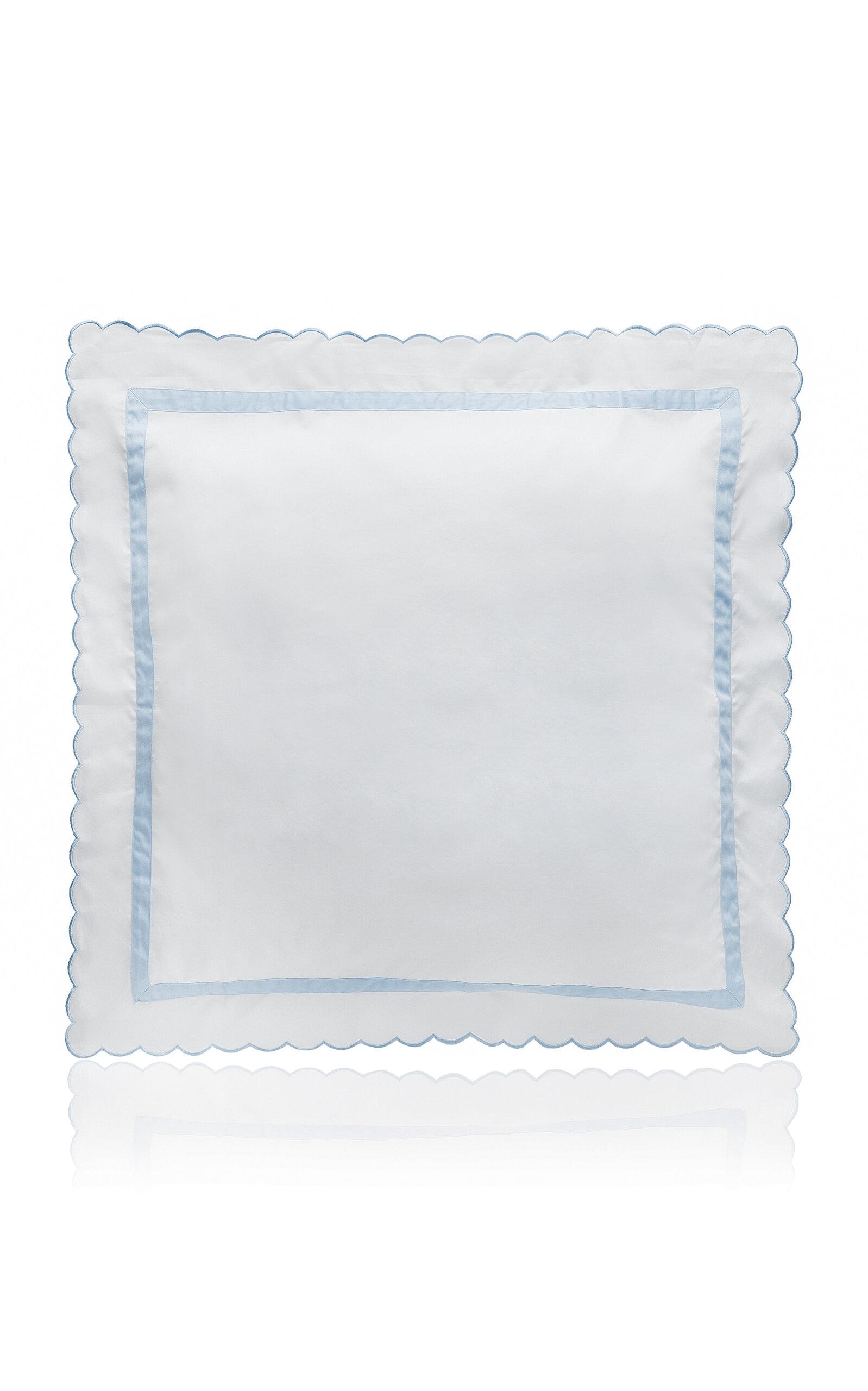 Los Encajeros - Exclusive Europa Satin Euro Sham - Blue - Moda Operandi by LOS ENCAJEROS