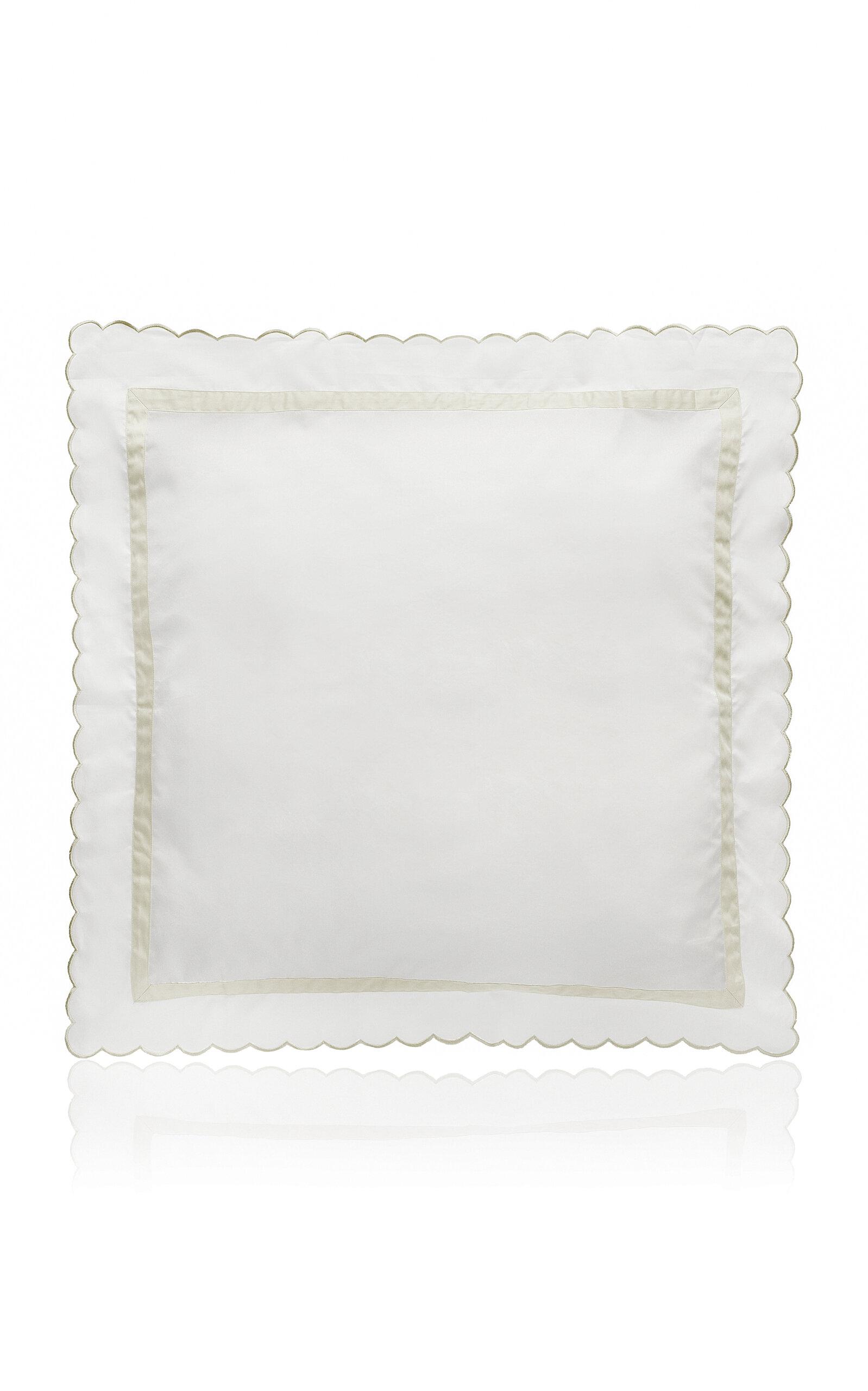 Los Encajeros - Exclusive Europa Satin Euro Sham - Grey - Moda Operandi by LOS ENCAJEROS