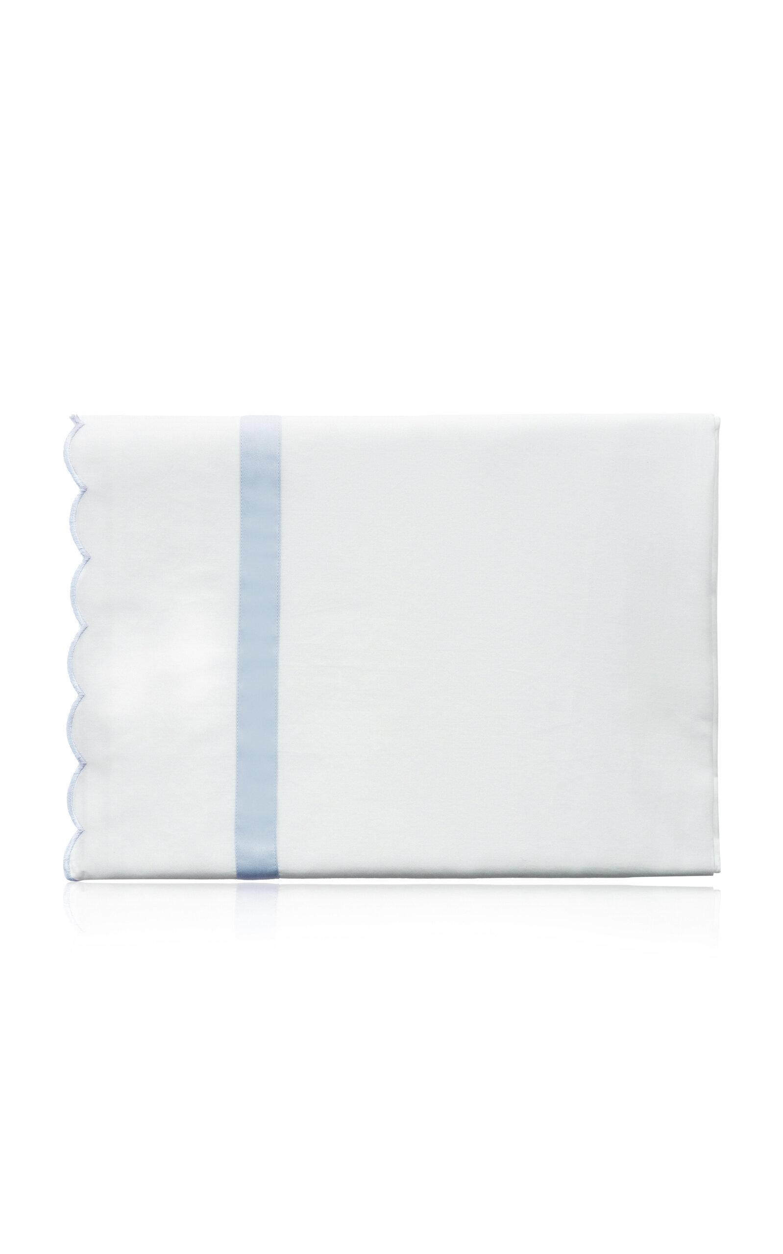 Los Encajeros - Exclusive Europa Satin Queen Top Sheet - Blue - Moda Operandi by LOS ENCAJEROS