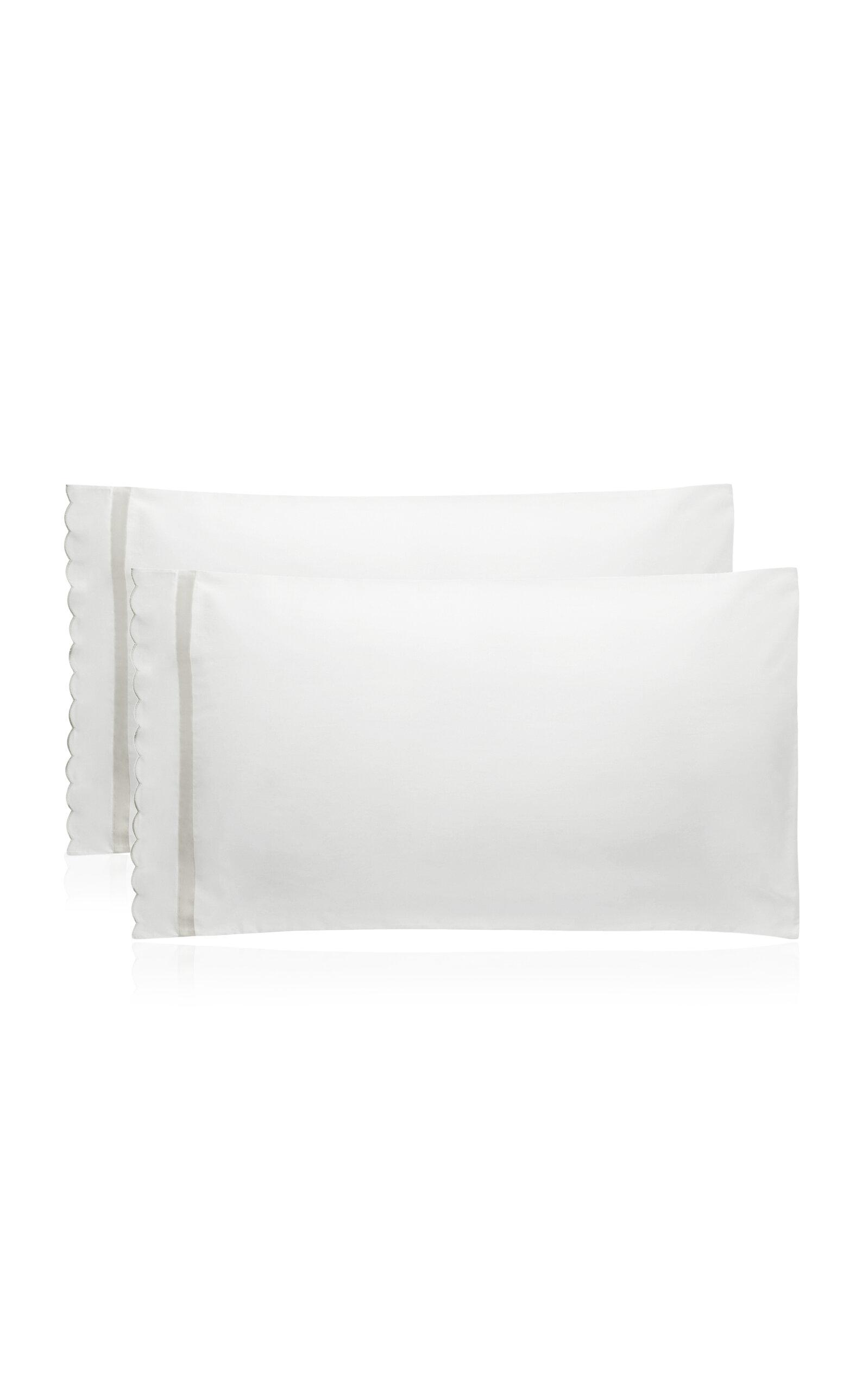 Los Encajeros - Exclusive Europa Satin Set-of-Two King Pillowcases - Grey - Moda Operandi by LOS ENCAJEROS