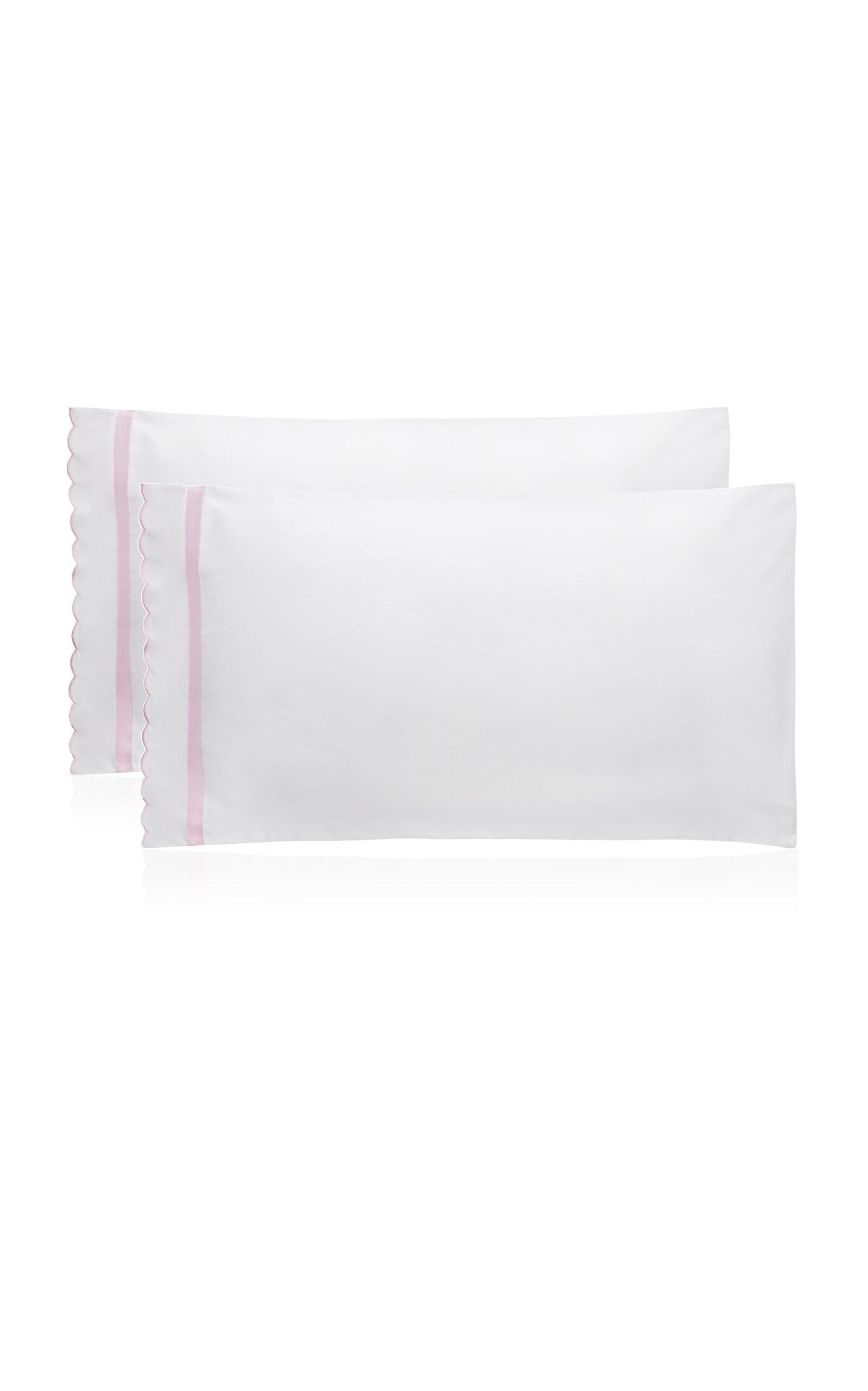 Los Encajeros - Exclusive Europa Satin Set-of-Two Standard Pillowcases - Pink - Moda Operandi by LOS ENCAJEROS