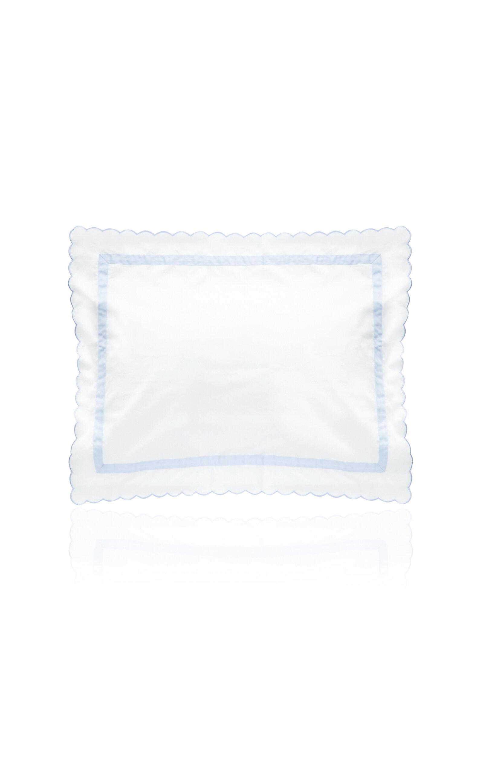 Los Encajeros - Exclusive Europa Satin Standard Sham - Blue - Moda Operandi by LOS ENCAJEROS