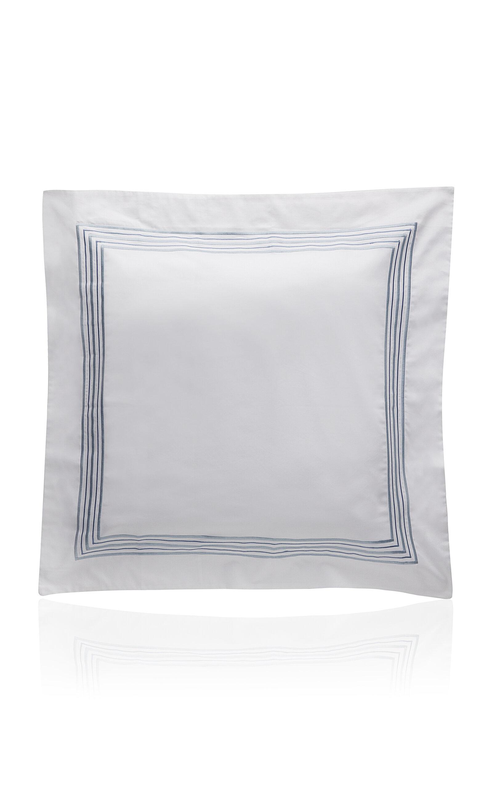 Los Encajeros - Exclusive Five Lineas Satin Euro Sham - Blue - Moda Operandi by LOS ENCAJEROS