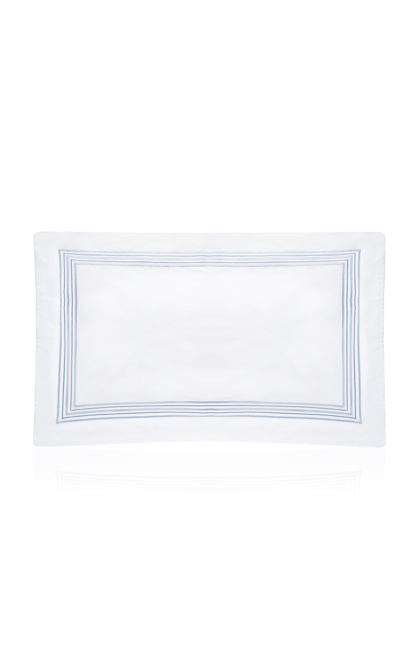 Los Encajeros - Exclusive Five Lineas Satin King Sham - Blue - Moda Operandi by LOS ENCAJEROS
