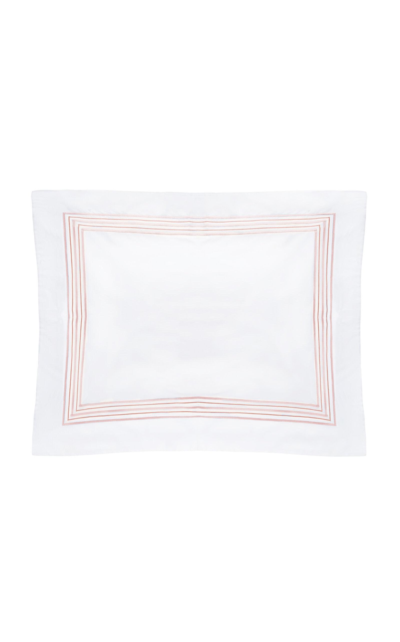 Los Encajeros - Exclusive Five Lineas Satin King Sham - Pink - Moda Operandi by LOS ENCAJEROS