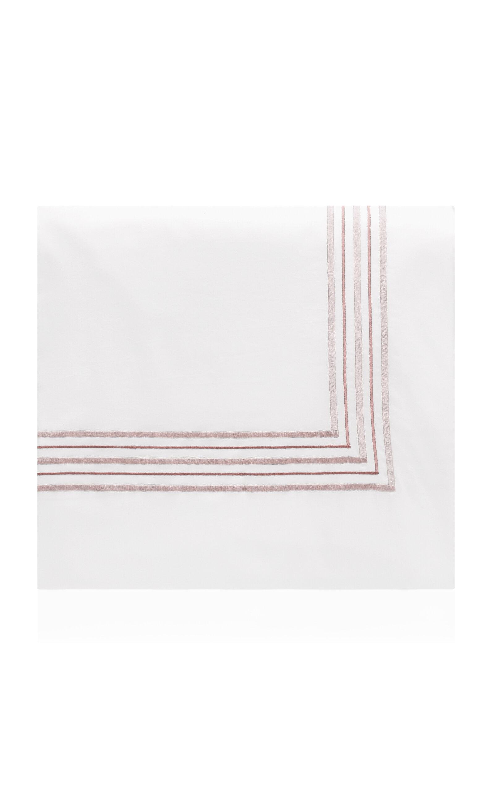 Los Encajeros - Exclusive Five Lineas Satin Queen Duvet Cover - Pink - Moda Operandi by LOS ENCAJEROS