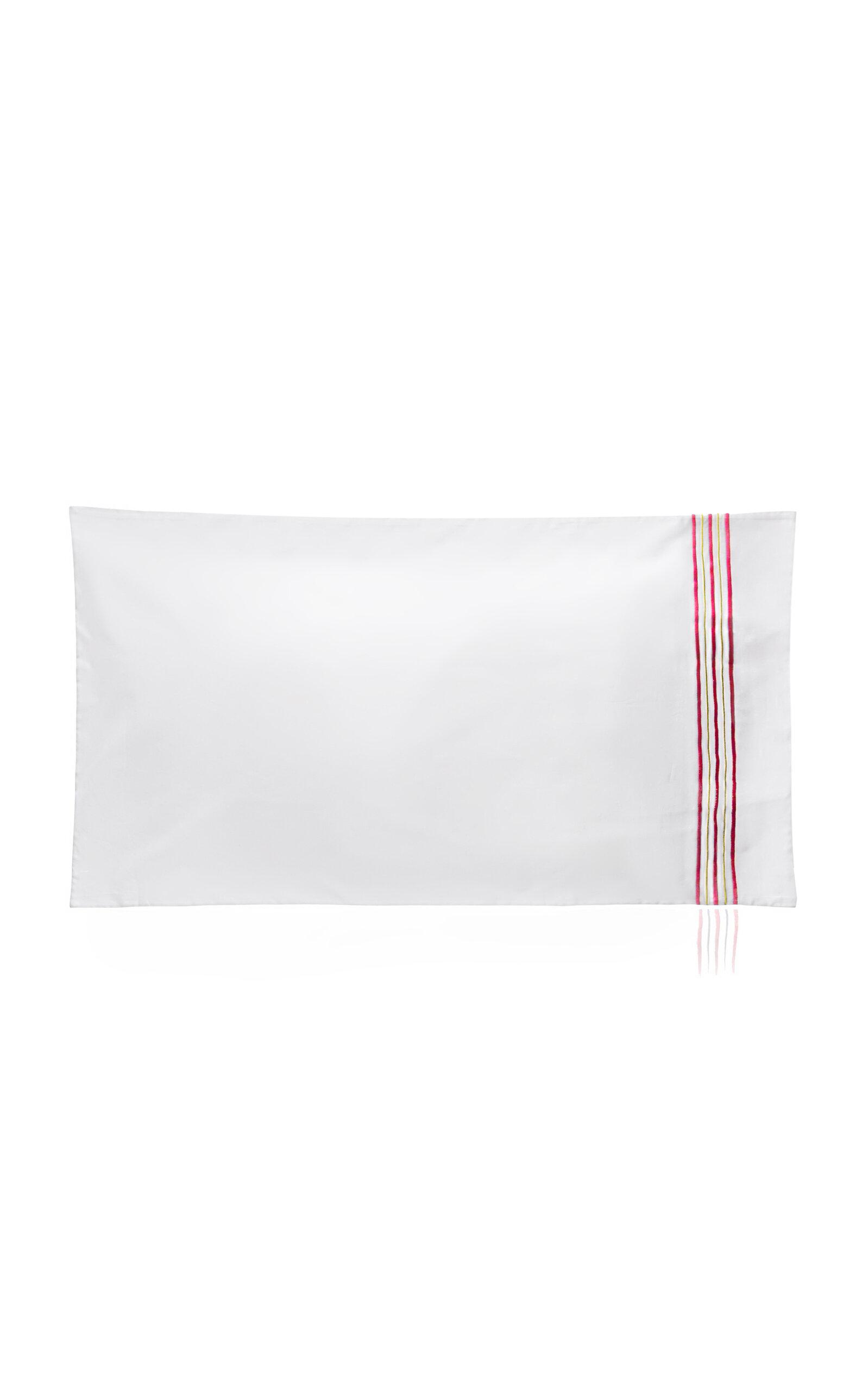 Los Encajeros - Exclusive Five Lineas Satin Set-of-Two Standard Pillowcases - Red - Moda Operandi by LOS ENCAJEROS