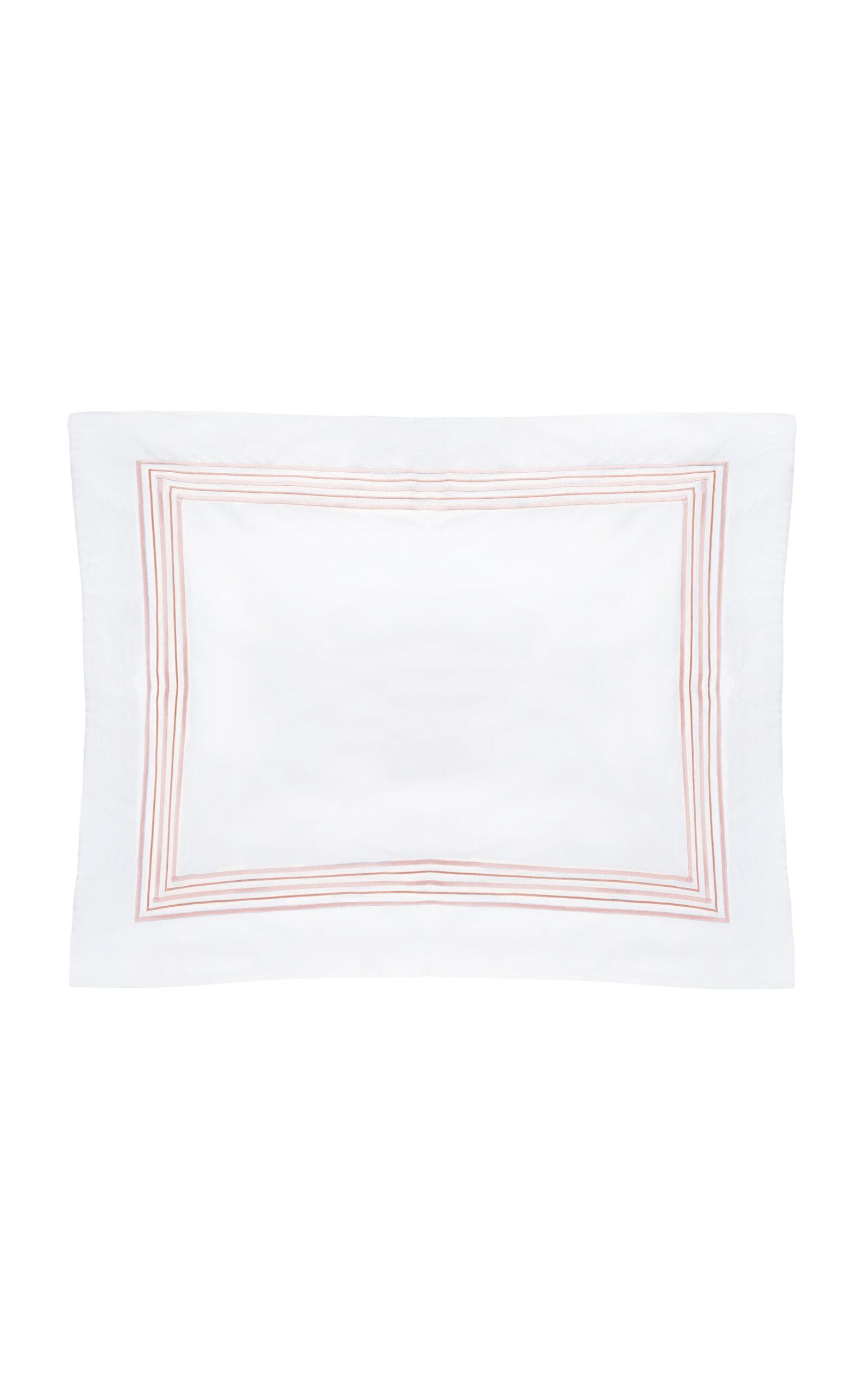 Los Encajeros - Exclusive Five Lineas Satin Standard Sham - Pink - Moda Operandi by LOS ENCAJEROS