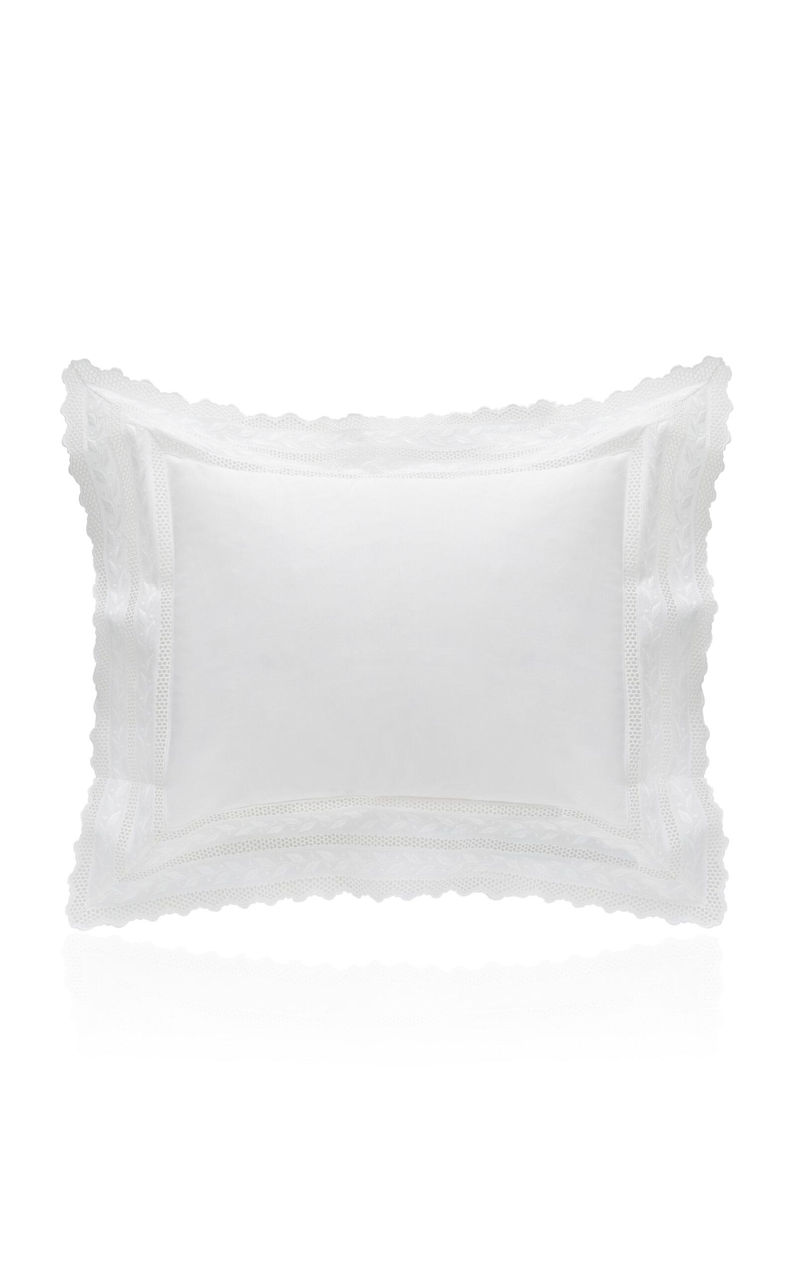 Los Encajeros - Exclusive Hojas Percale Boudoir - White - Moda Operandi by LOS ENCAJEROS