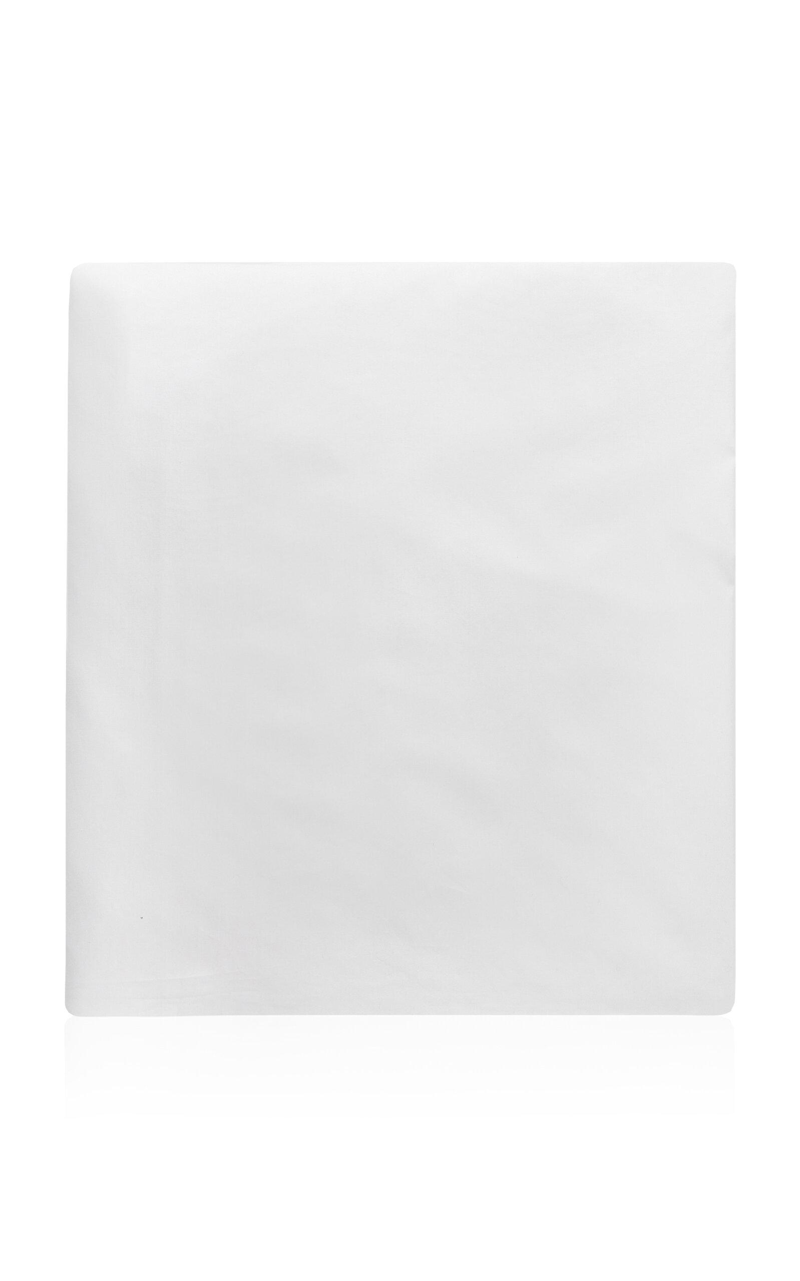 Los Encajeros - Exclusive Hojas Percale Percale King Fitted Sheet - White - Moda Operandi by LOS ENCAJEROS