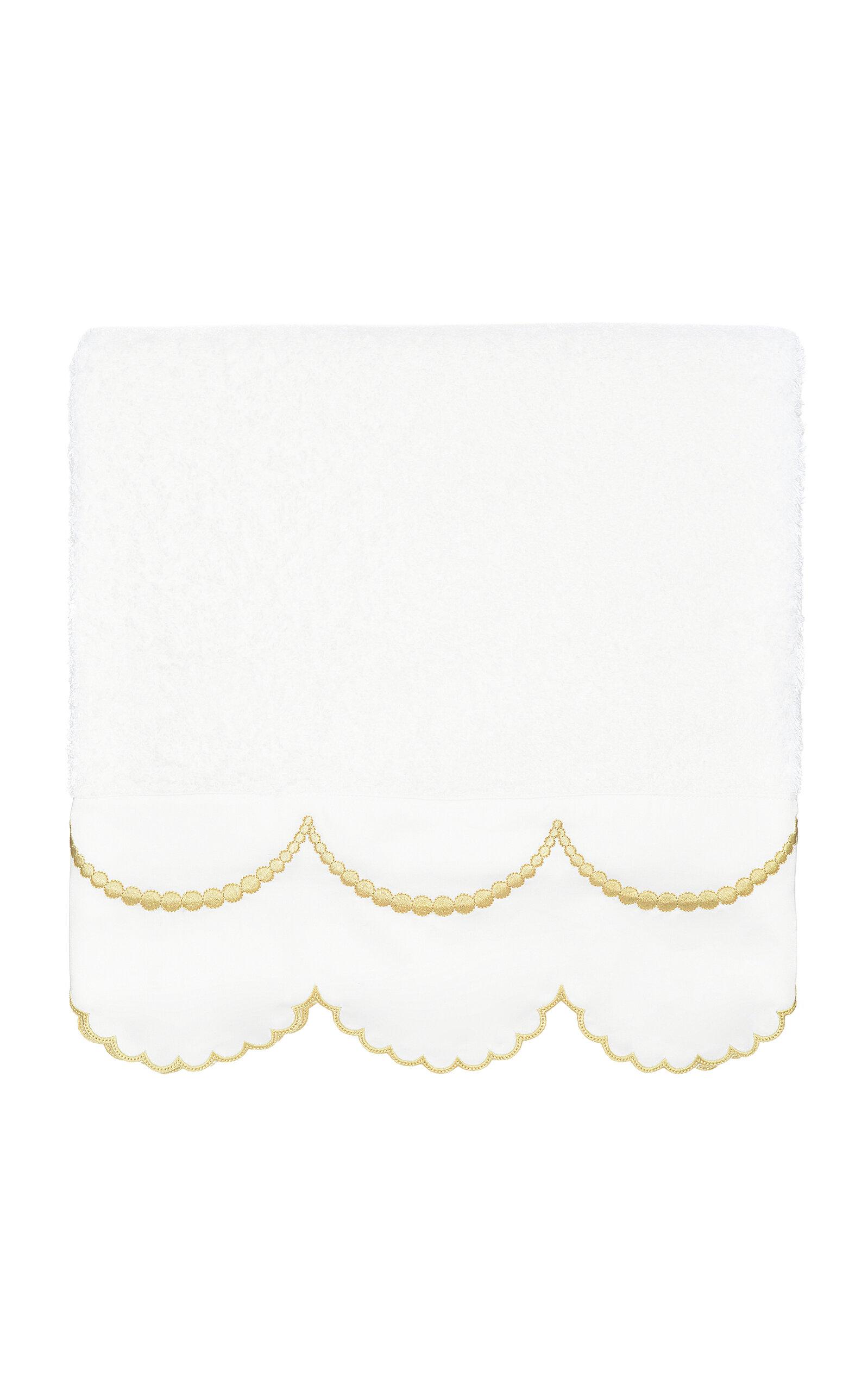 Los Encajeros - Exclusive Perlas Cotton Bath Towel - Neutral - Moda Operandi by LOS ENCAJEROS