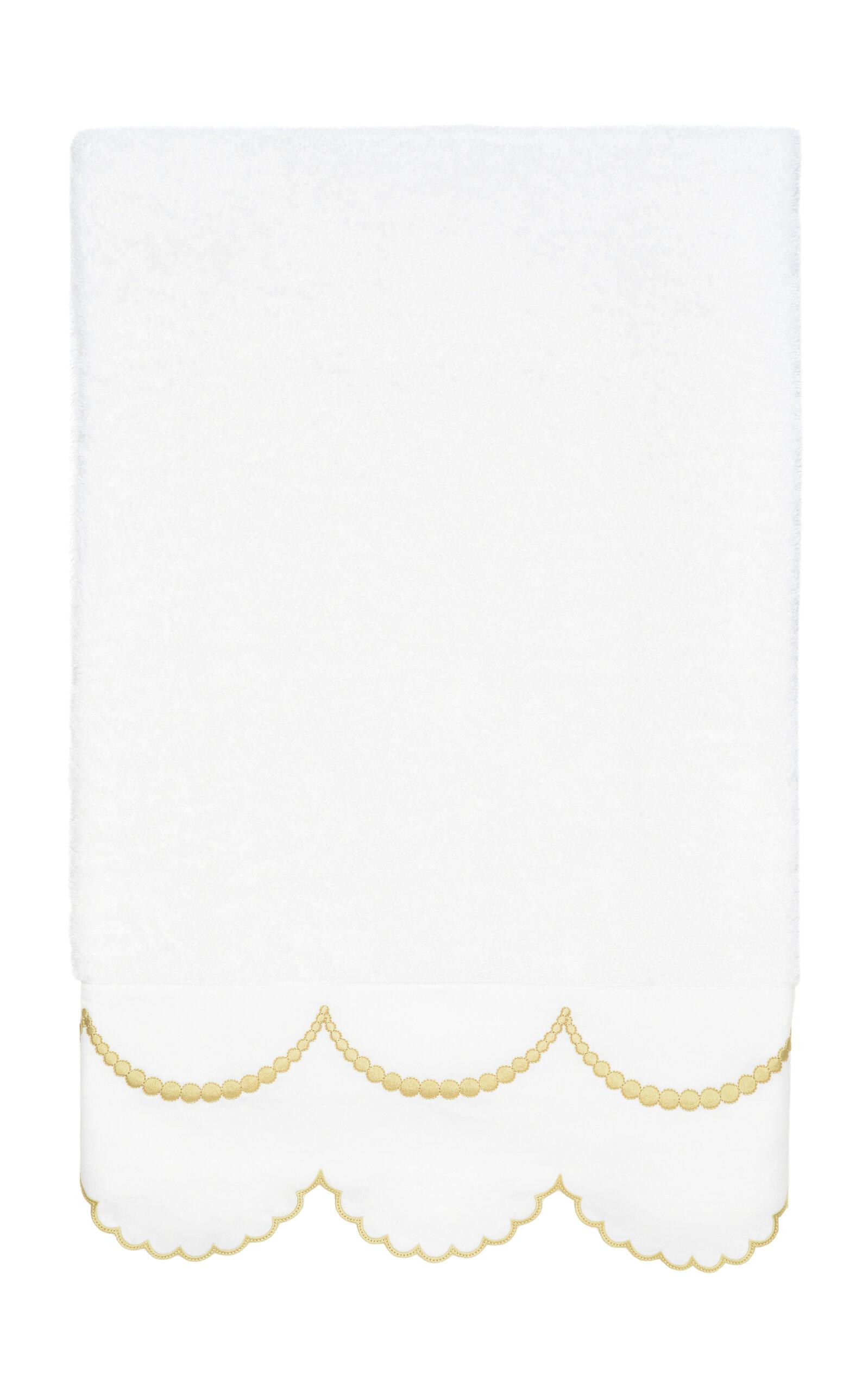 Los Encajeros - Exclusive Perlas Cotton Hand Towel - Neutral - Moda Operandi by LOS ENCAJEROS