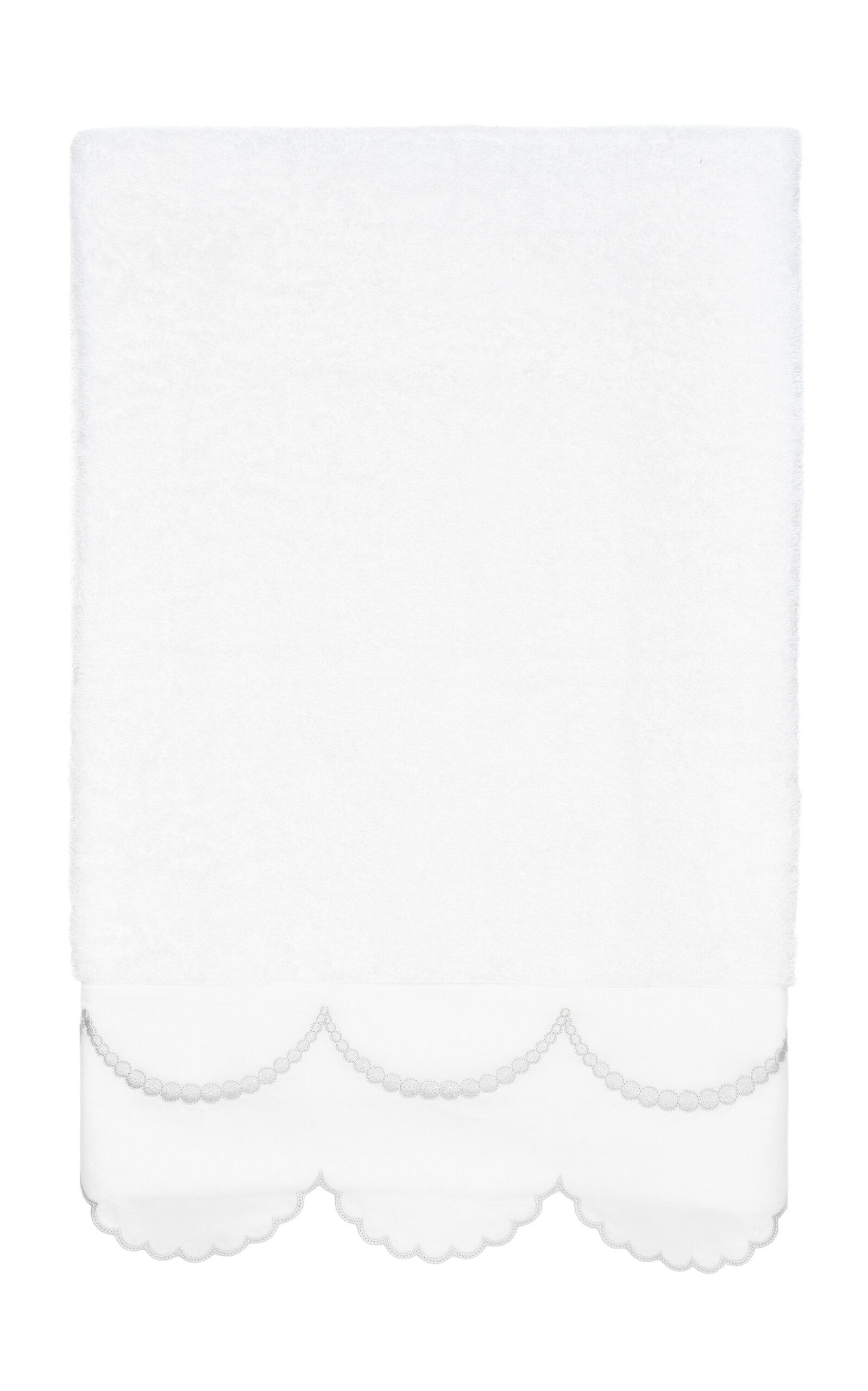 Los Encajeros - Exclusive Perlas Cotton Hand Towel - White - Moda Operandi by LOS ENCAJEROS