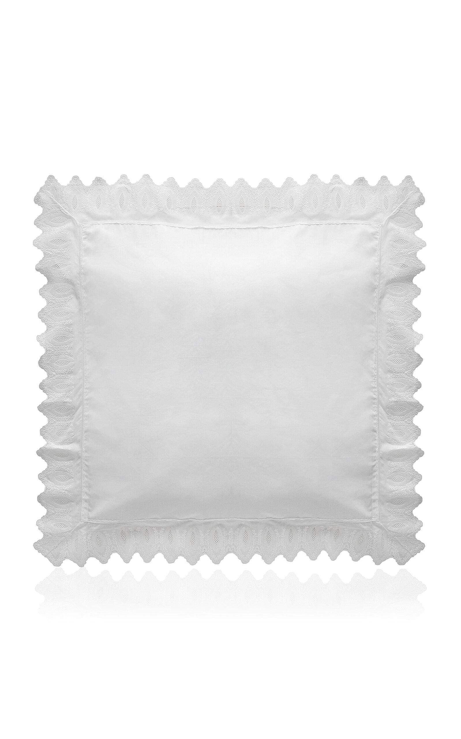 Los Encajeros - Mimi Percale Euro Sham - White - Moda Operandi by LOS ENCAJEROS