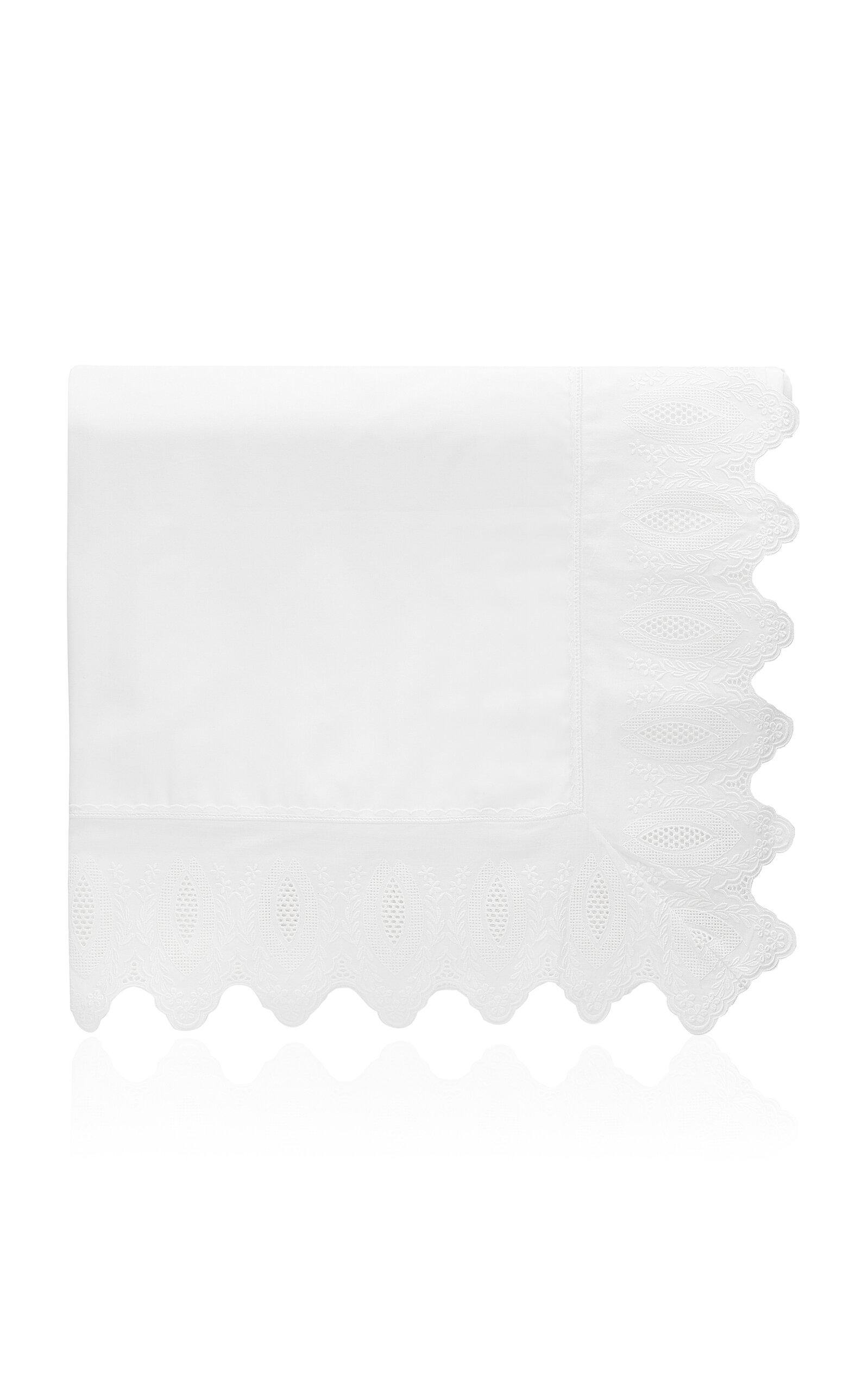 Los Encajeros - Mimi Percale Queen Duvet Cover - White - Moda Operandi by LOS ENCAJEROS