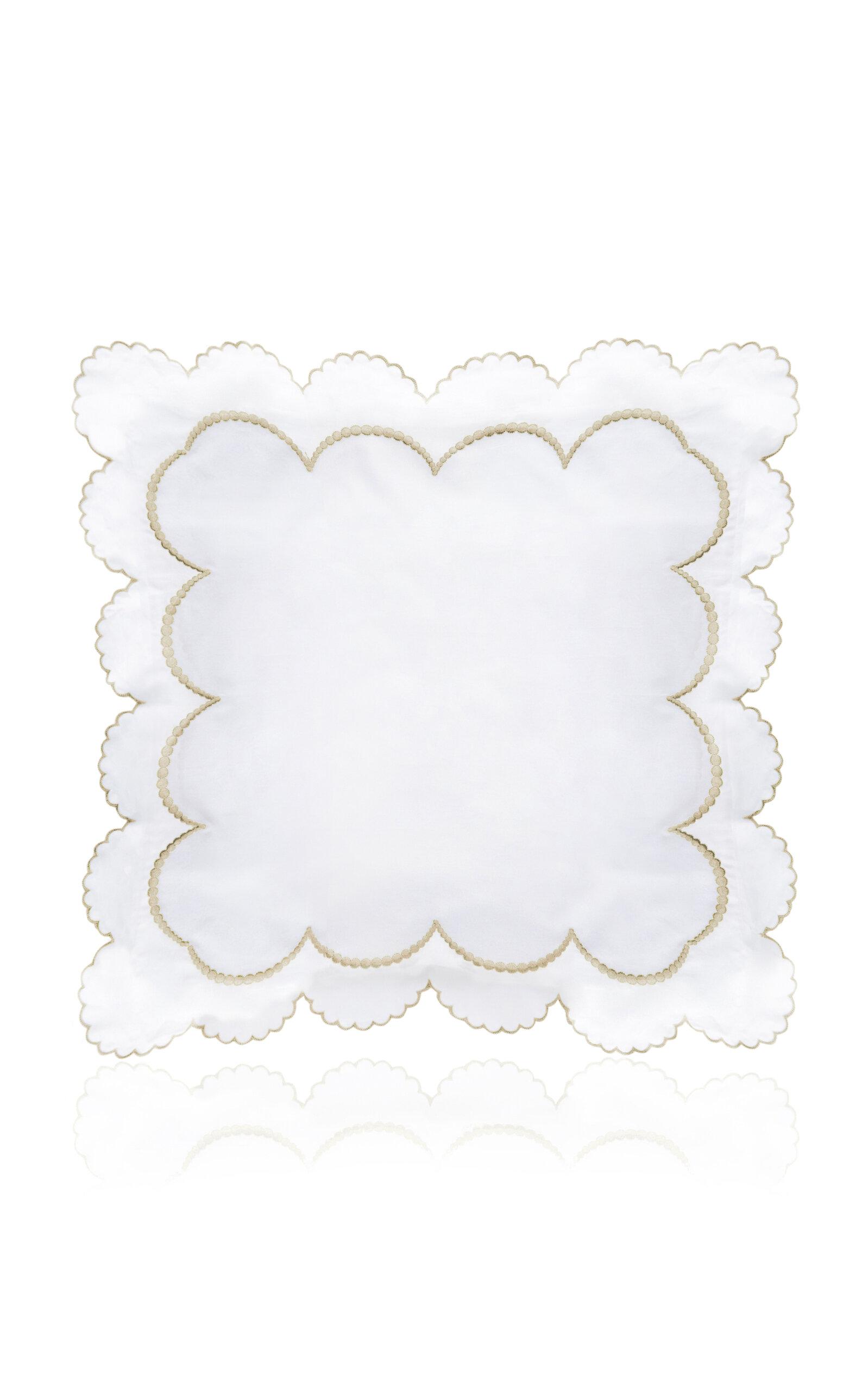 Los Encajeros - Perlas Satin Euro Sham - Neutral - Moda Operandi by LOS ENCAJEROS