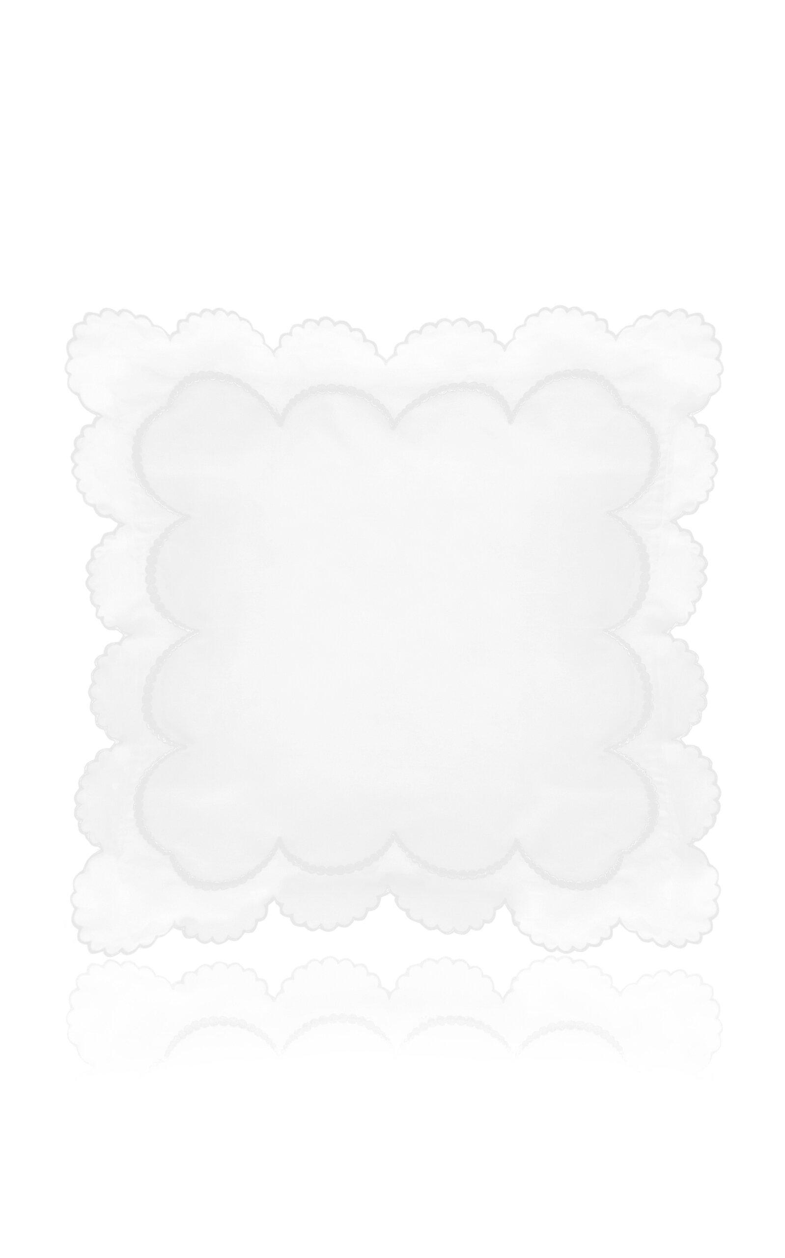 Los Encajeros - Perlas Satin Euro Sham - White - Moda Operandi by LOS ENCAJEROS