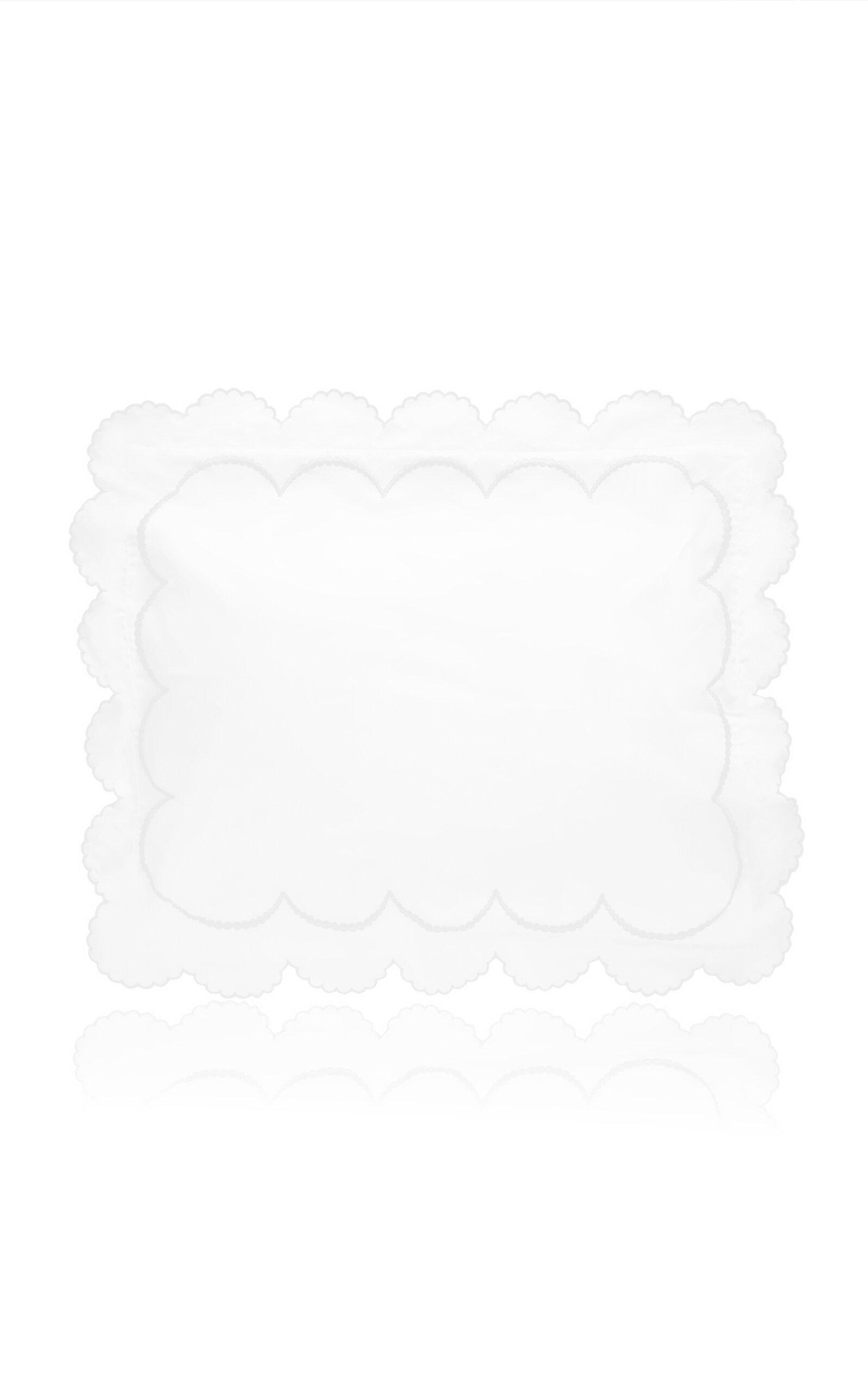 Los Encajeros - Perlas Satin King Sham - White - Moda Operandi by LOS ENCAJEROS