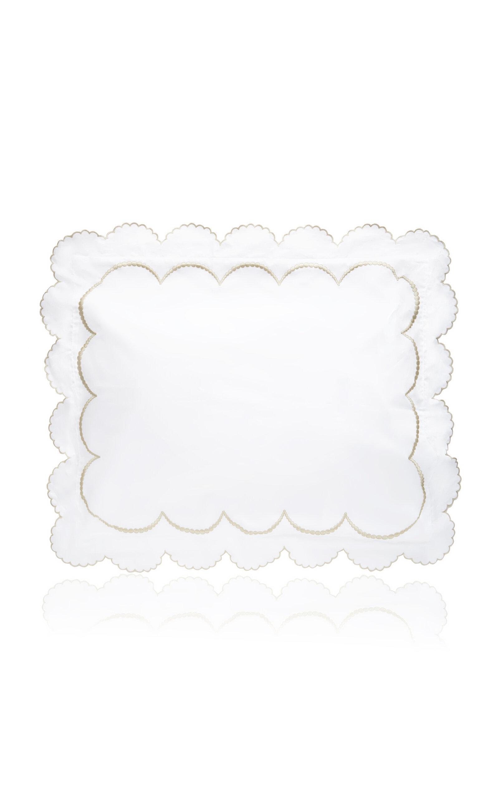 Los Encajeros - Perlas Satin Standard Sham - Neutral - Moda Operandi by LOS ENCAJEROS