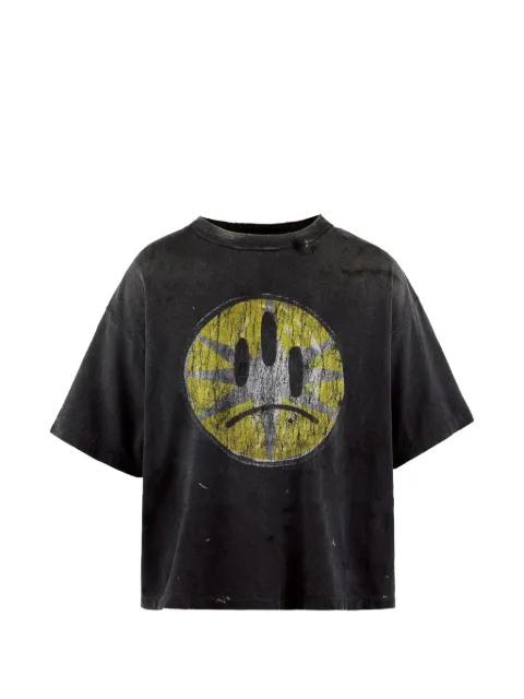 Frown graphic-print T-shirt by LOSTSHDWS