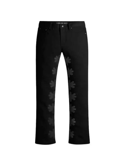 floral denim pants by LOSTSHDWS