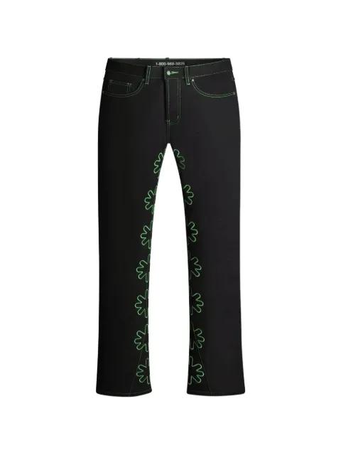 floral-embroidered jeans by LOSTSHDWS