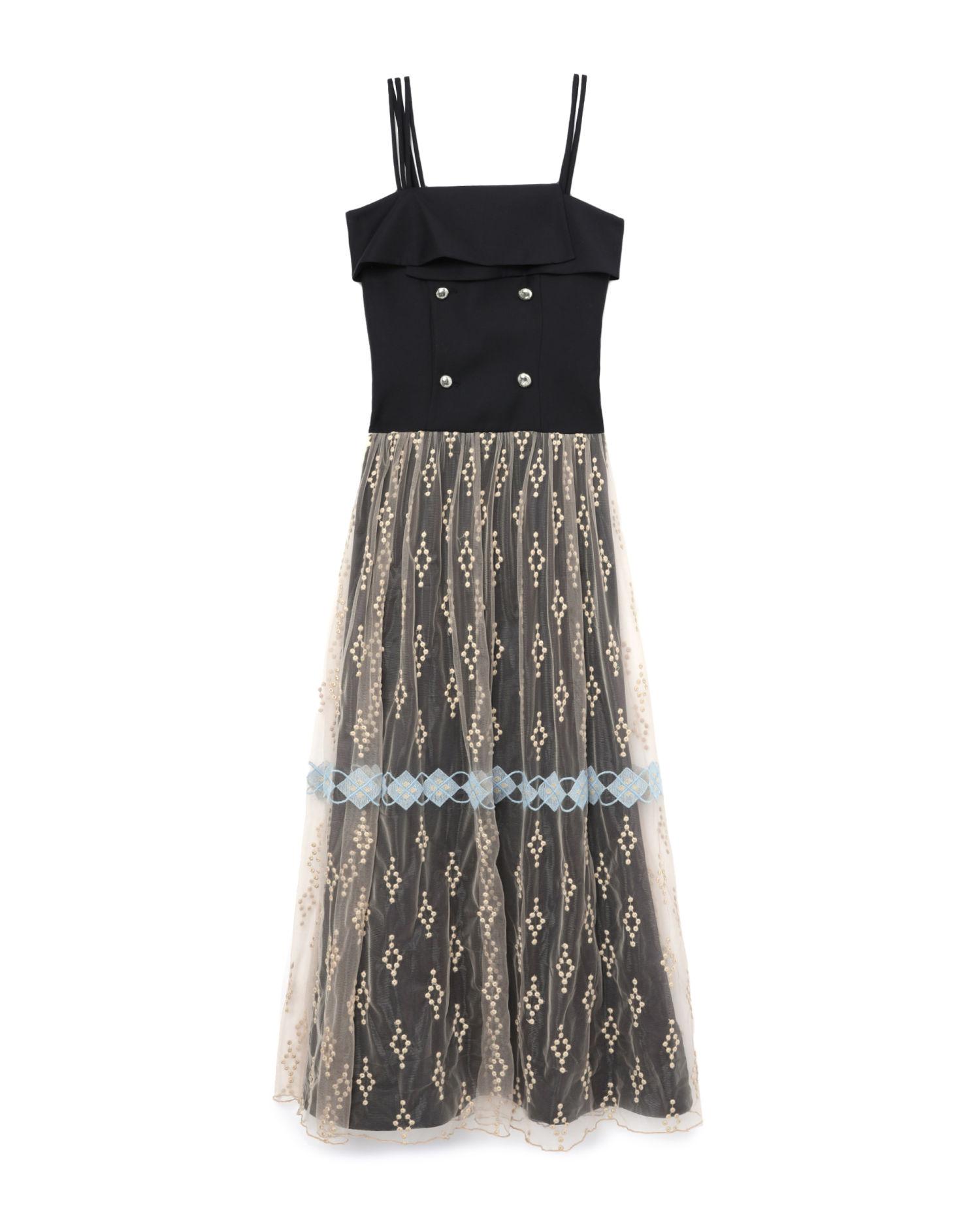 Jacquard stars double-breasted dress by LOUIS SHENGTAO CHEN