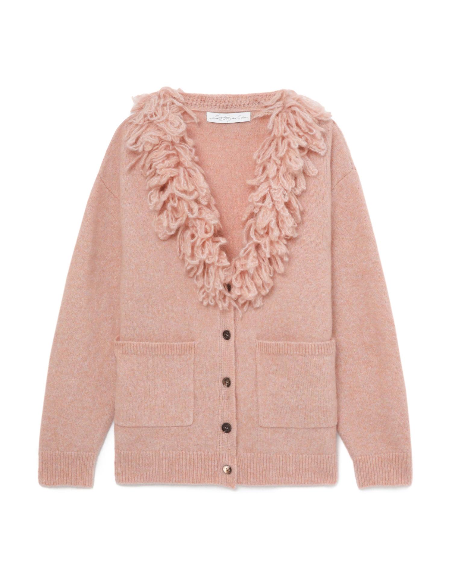 Knitted tassels cardigan by LOUIS SHENGTAO CHEN