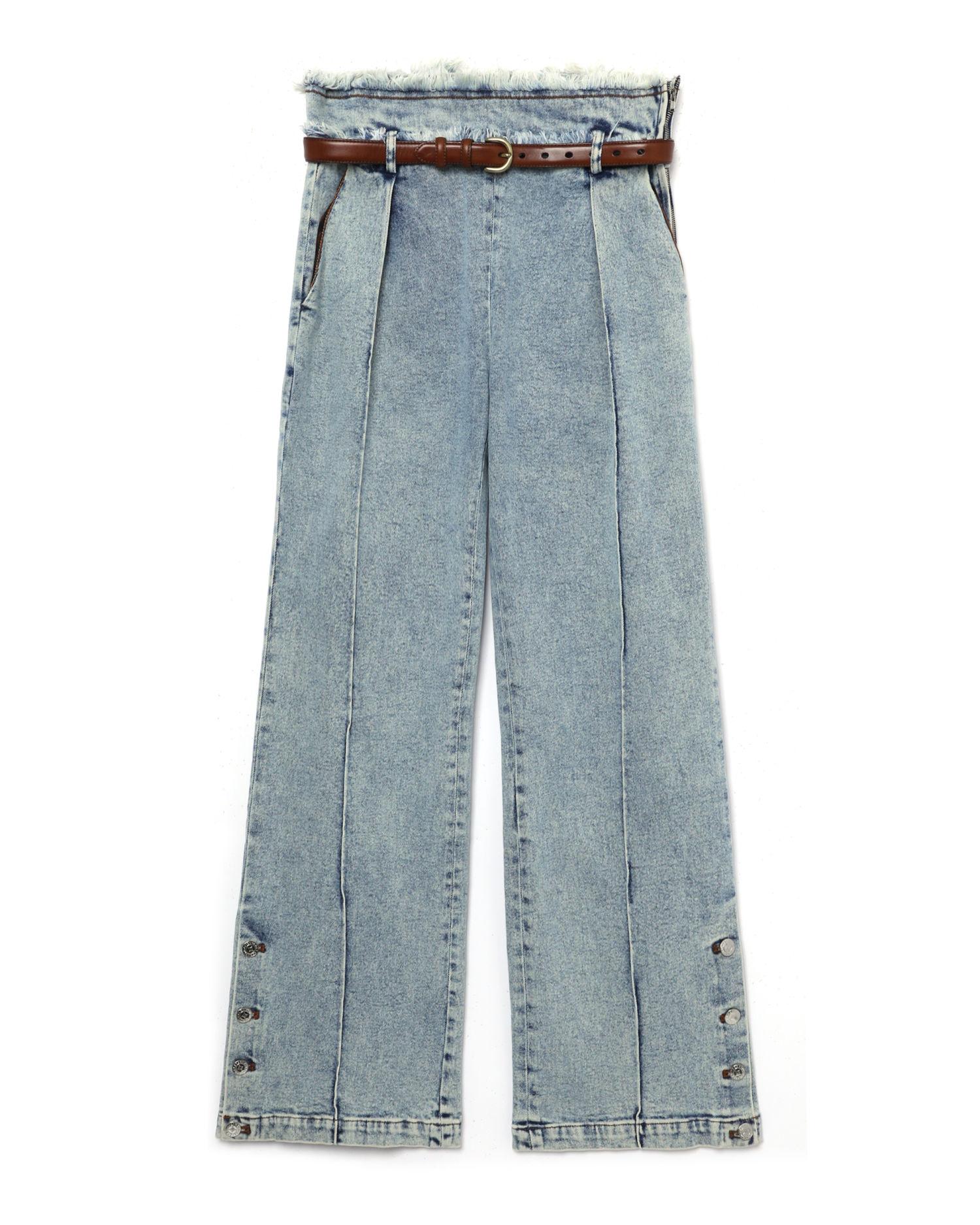 Waist-deco jeans by LOUIS SHENGTAO CHEN