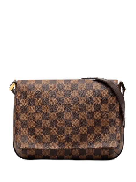 2004 Damier Ebene Musette Tango Long Strap crossbody bag by LOUIS VUITTON 