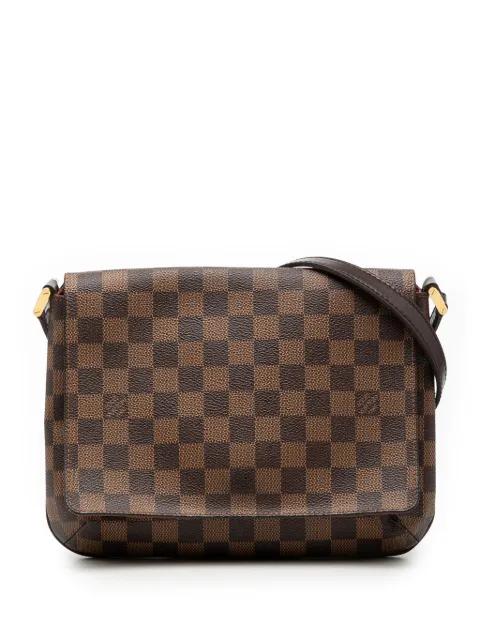 2004 Damier Ebene Musette Tango Long Strap crossbody bag by LOUIS VUITTON 