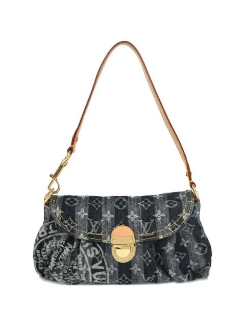 2006 mini Pleaty Raye Monogram denim shoulder bag by LOUIS VUITTON 
