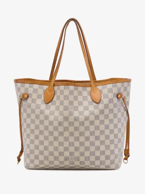 2012 Damier Azur Neverfull MM tote bag by LOUIS VUITTON 