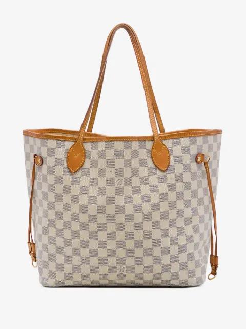 2012 Damier Azur Neverfull MM tote bag by LOUIS VUITTON 