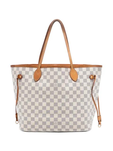 2014 Damier Azur Neverfull MM tote bag by LOUIS VUITTON 