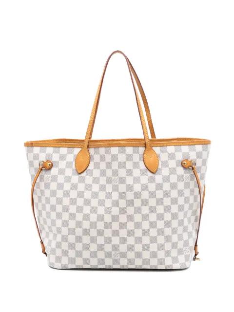 2014 Damier Azur Neverfull MM tote bag by LOUIS VUITTON 