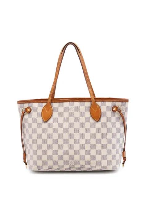 2014 Damier Azur Neverfull PM tote bag by LOUIS VUITTON 
