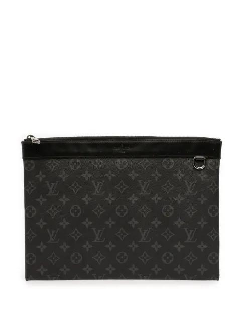 2017 Monogram Eclipse Discovery Pochette GM clutch bag by LOUIS VUITTON 