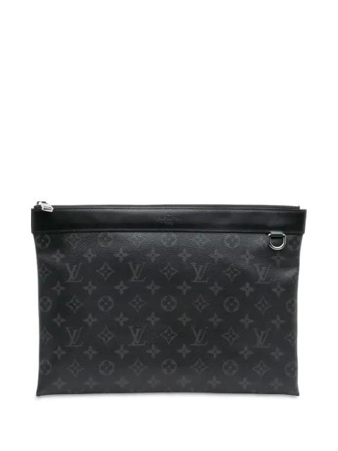 2018 Monogram Eclipse Discovery Pochette GM clutch bag by LOUIS VUITTON 