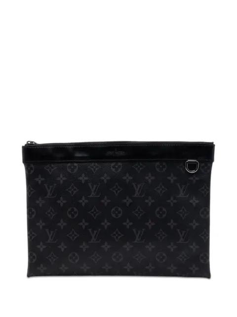 2018 Monogram Eclipse Discovery Pochette GM clutch bag by LOUIS VUITTON 