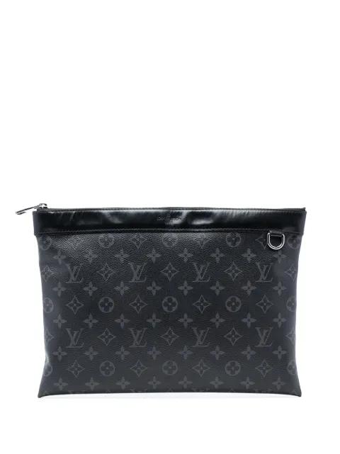 2018 Monogram Eclipse Discovery Pochette GM clutch bag by LOUIS VUITTON 