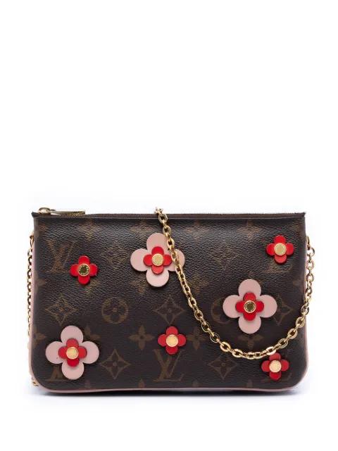 2019 Monogram Blooming Flowers Double Zip Pochette crossbody bag by LOUIS VUITTON 