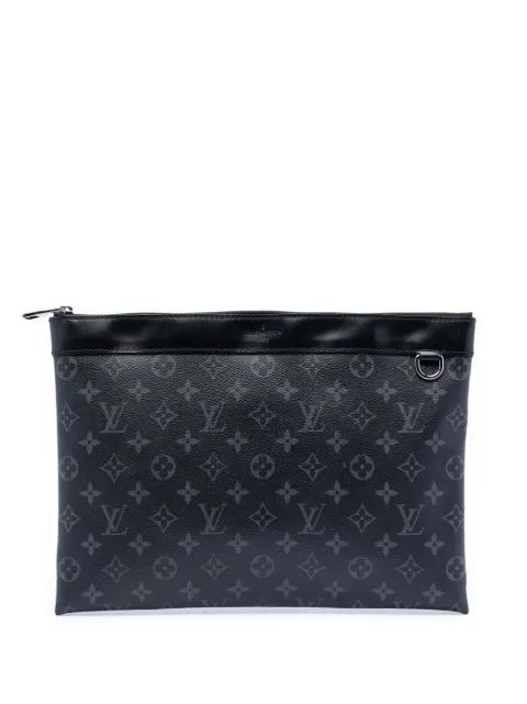 2019 Monogram Eclipse Discovery Pochette GM clutch bag by LOUIS VUITTON 