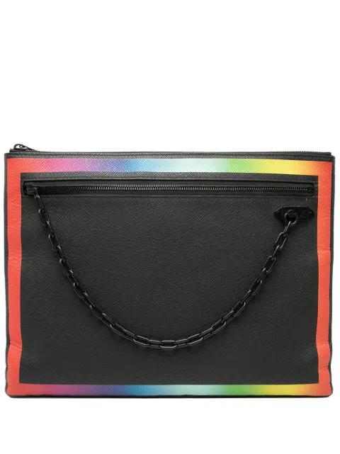2019 Taiga Rainbow Pochette A4 clutch bag by LOUIS VUITTON 