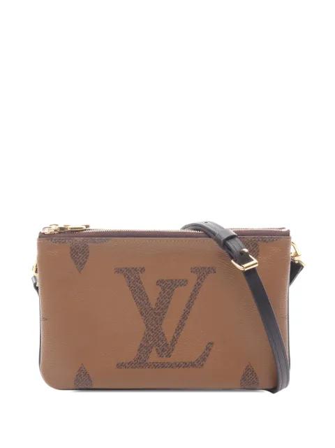 2020 Monogram Giant Reverse Double Zip Pochette crossbody bag by LOUIS VUITTON 