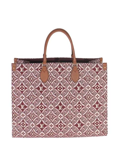 2020 large Since 1854 Onthego jacquard canvas tote bag by LOUIS VUITTON 
