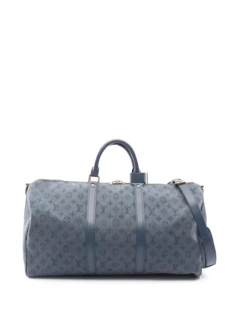 2021-2025 Monogram Denim Keepall Bandouliere 50 travel bag by LOUIS VUITTON 
